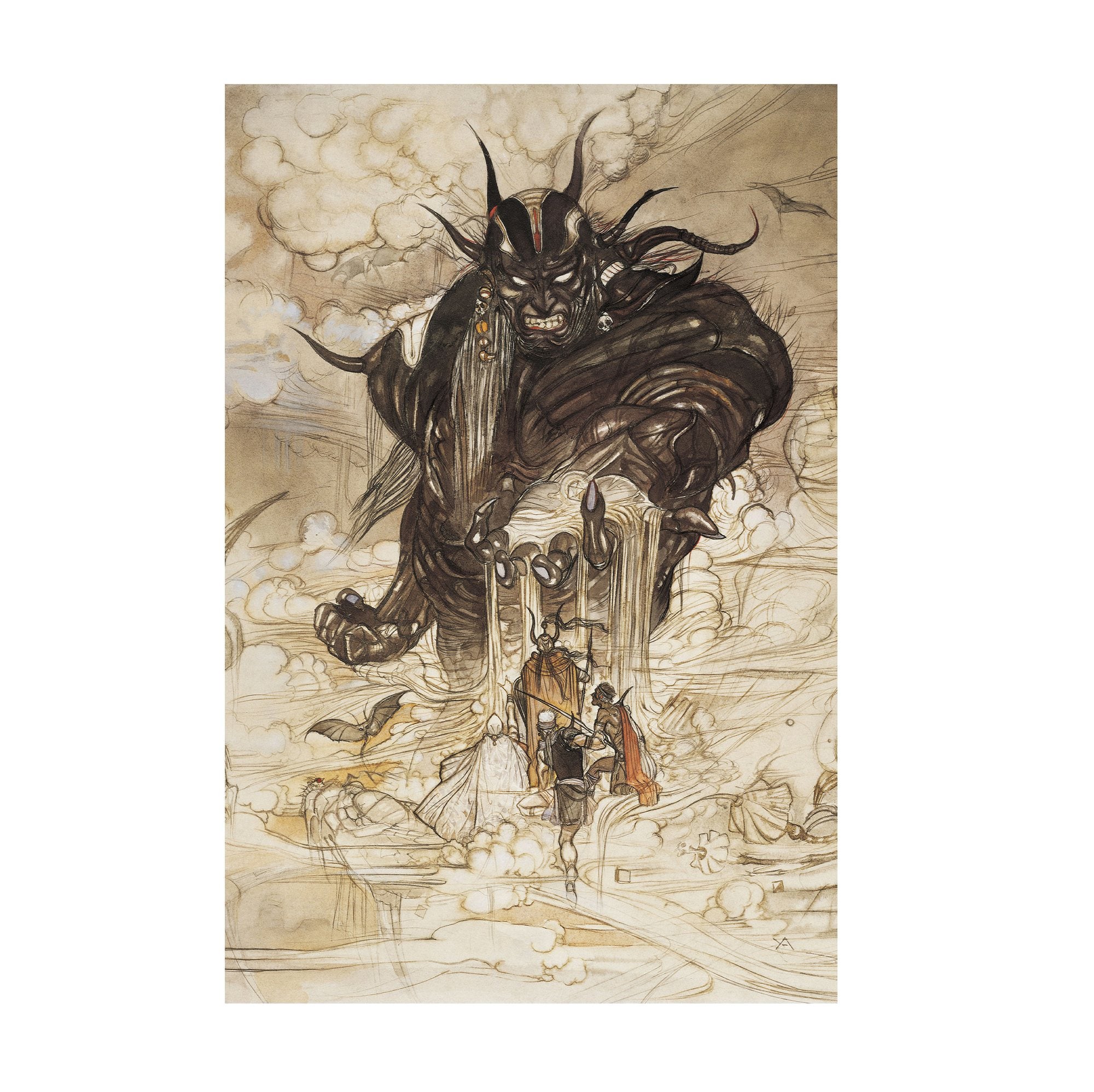 Final Fantasy I Cloudsea Djinn Amano poster print